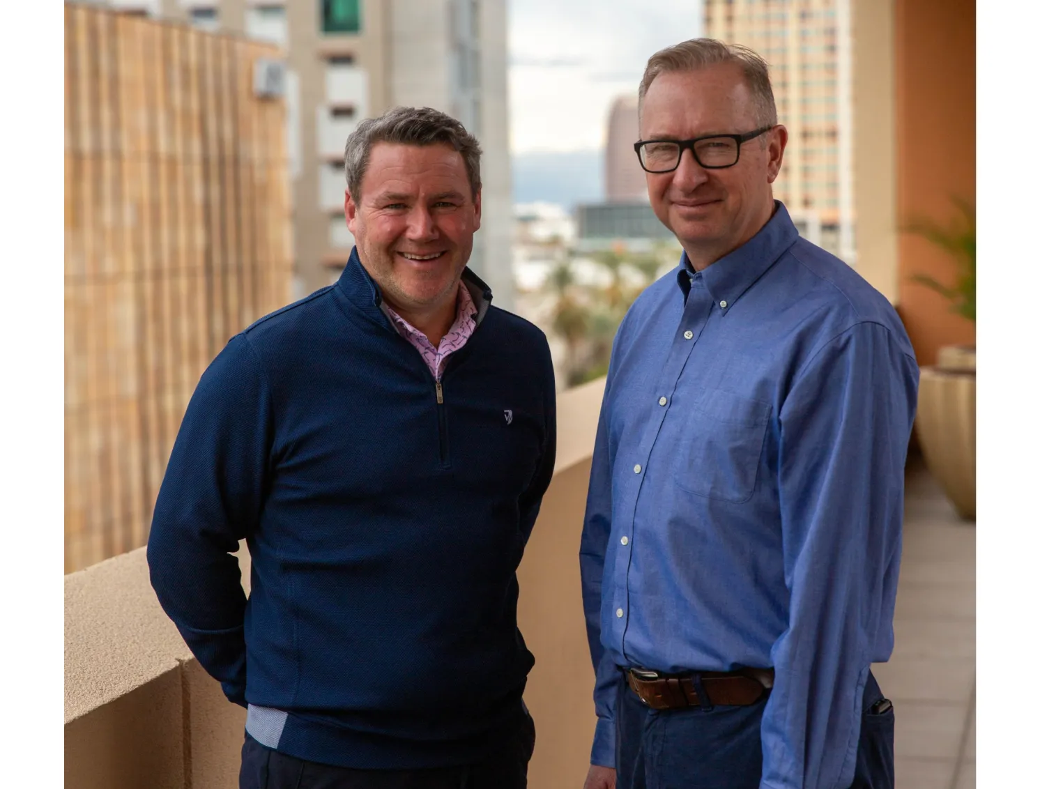John Clarkin, Founder of Turfgrass (left) & Gary Firkins, Host (right)