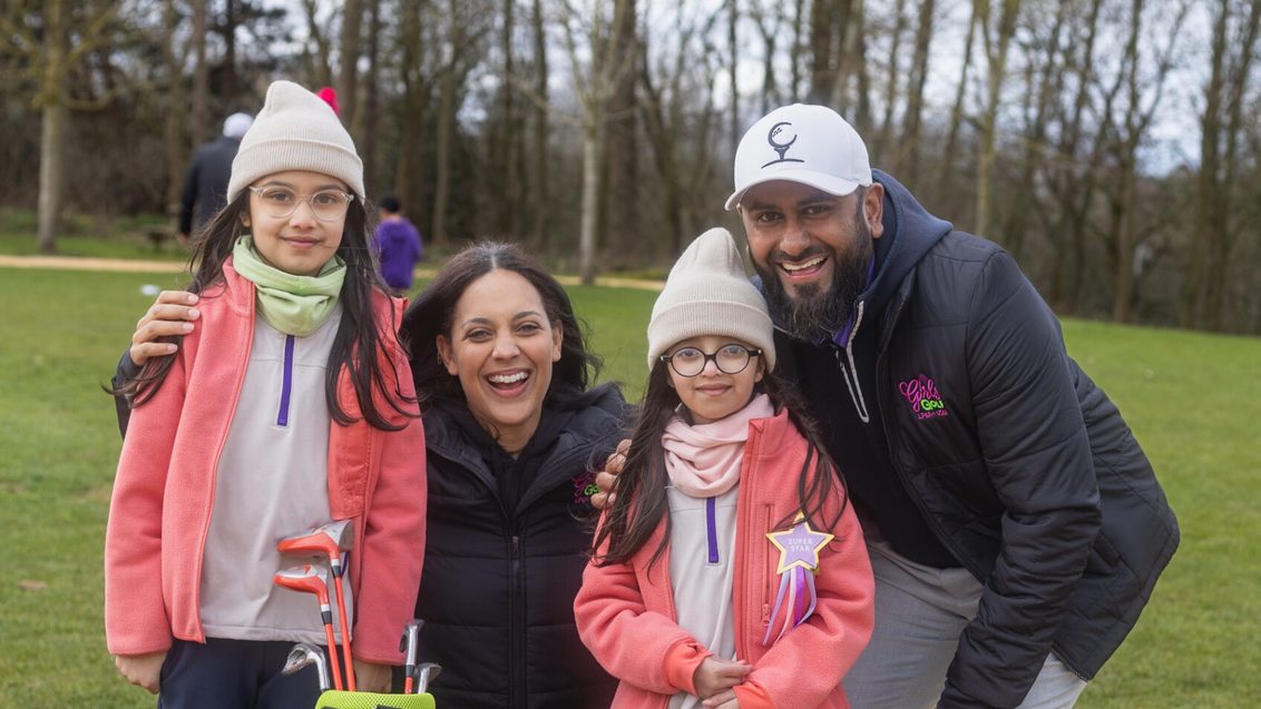 Muslim girls try golf with Sky Sports presenter Henni Koyack